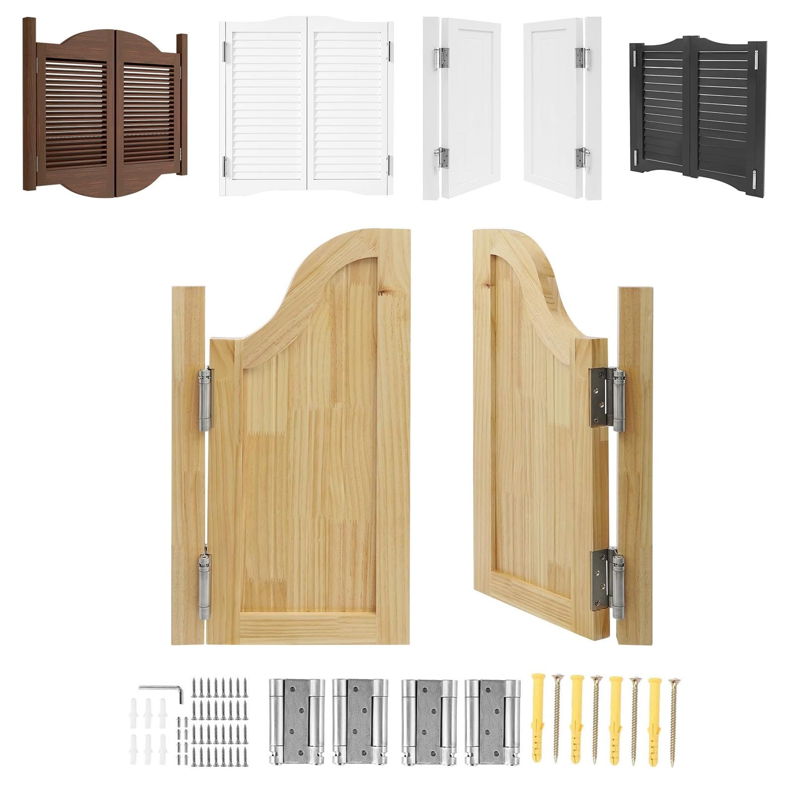 Generico Porte a Battente per Bar, Porta Saloon Legno Cucina Ristorante Partizione Moderno, Doppia Apertura Terrace Louver Gate Cancello, per Cucina Ristorante Terrazza