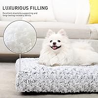Vista 3 de KSIIA Cama lavable para perro, cama de lujo para perros, cómoda almohadilla antideslizante para mascotas, para razas de perros grandes, jumbo, Gris