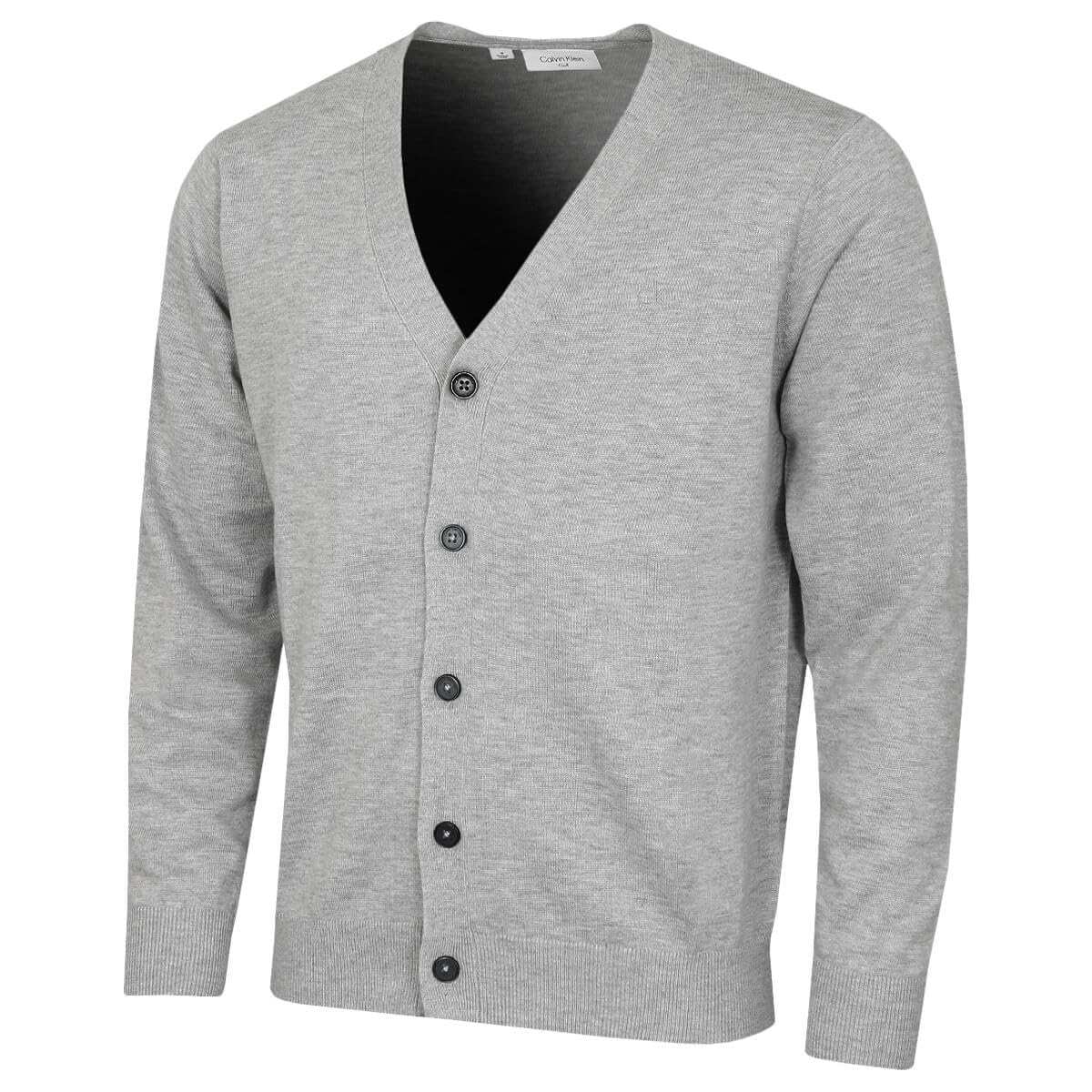 Calvin Klein Men's Silver Marl Blackthorn V-Neck Soft Cardigan - Xxxl