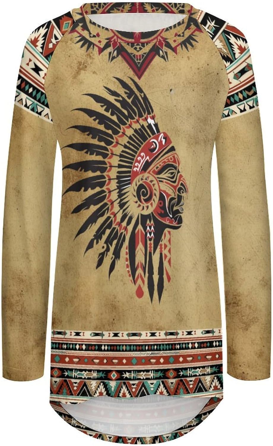 Long Sleeve Shirts for Women Aztec Pullover TopsAmerican Clothing Fall Comfy Fashion Boho Tops for Women - Image 3