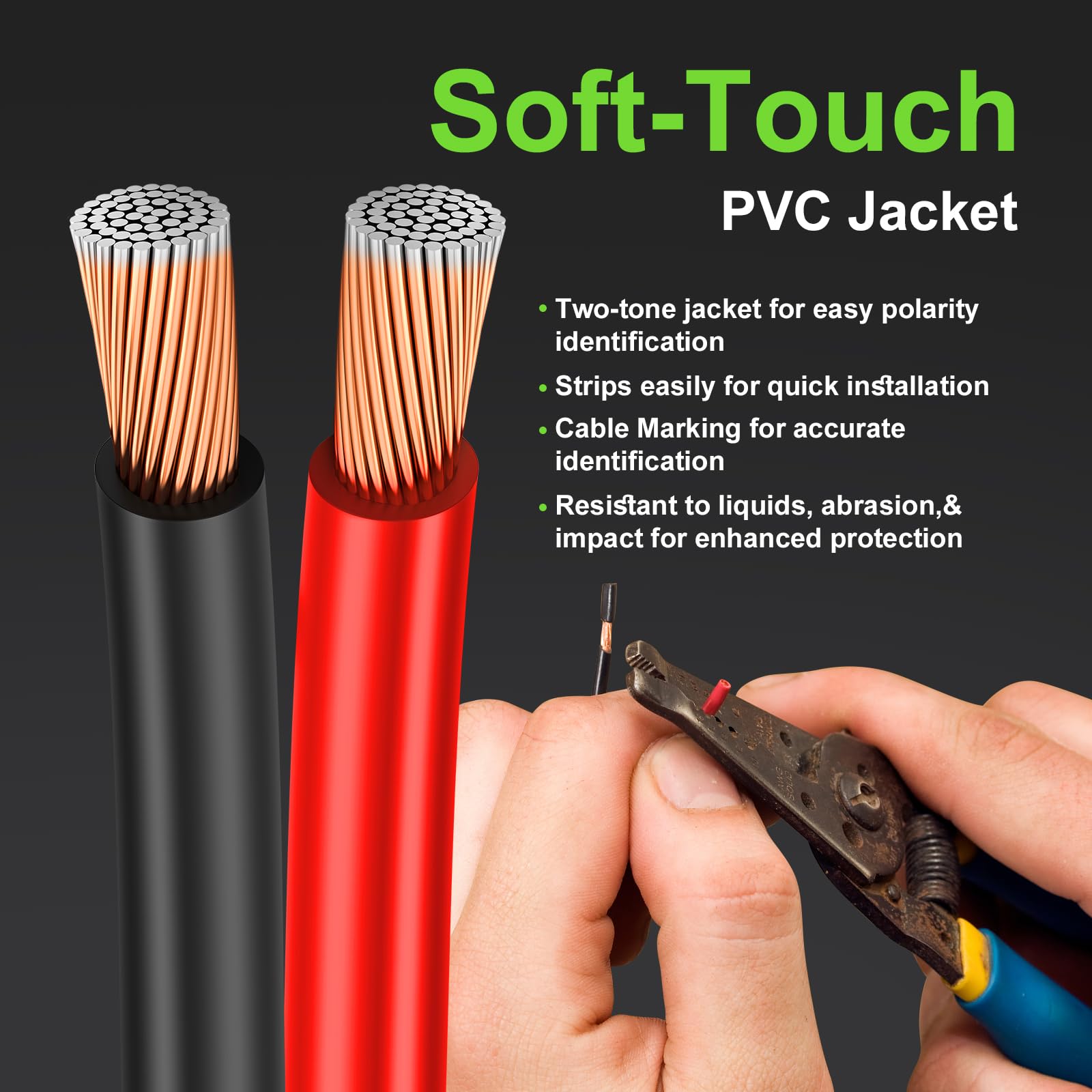 Lautsprecherkabel, 14 Gauge, 61 m, weiches Audiokabel für Autoradio, Heimkino, Surround-Sound, flexibles 14 AWG-Lautsprecherkabel, Rot/Schwarz