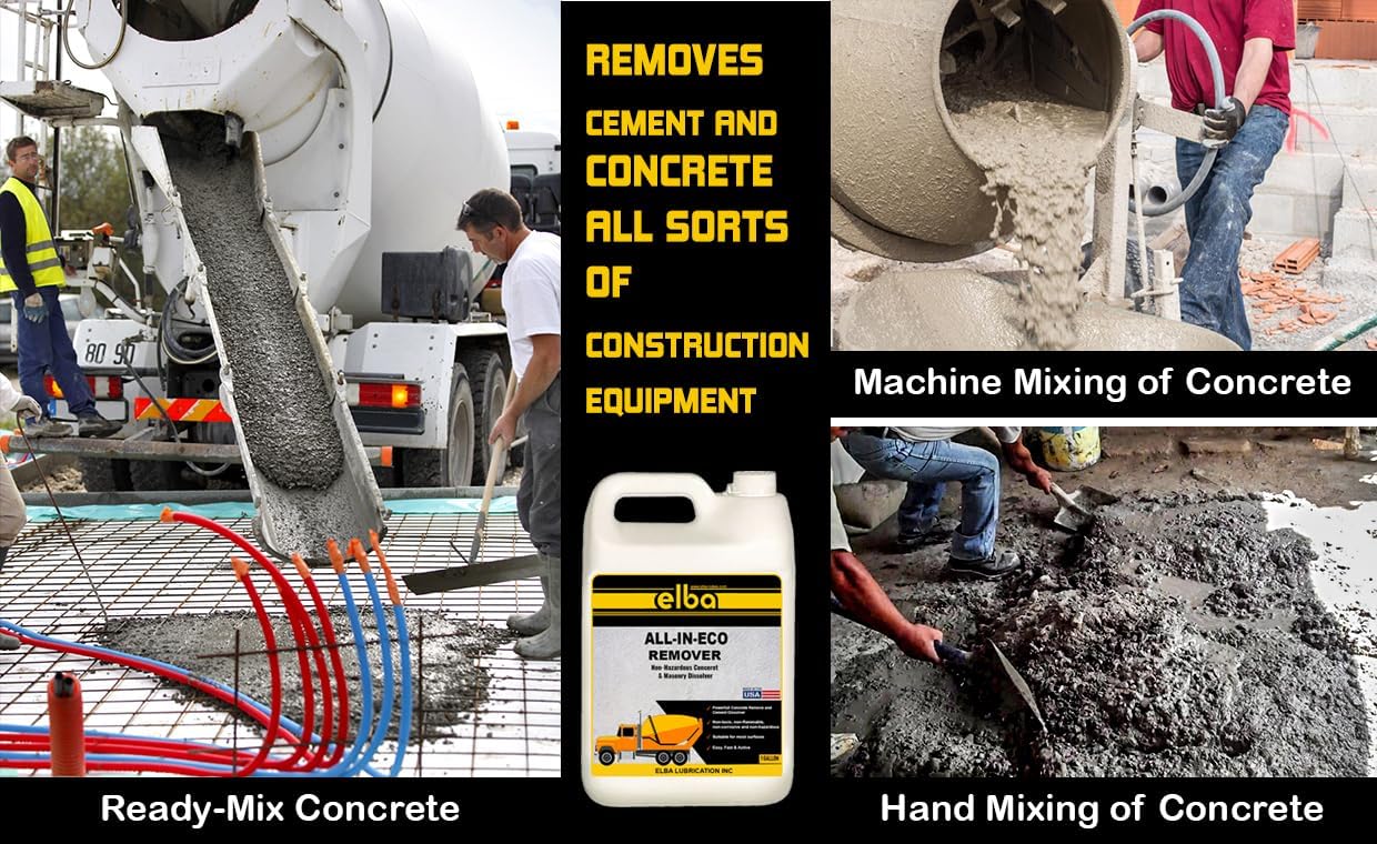 ALL-IN-ECO | RUST REMOVER | Cement remover | Remove and Dissolve Concrete, Mortar and Grout Made in USA (1GL)
