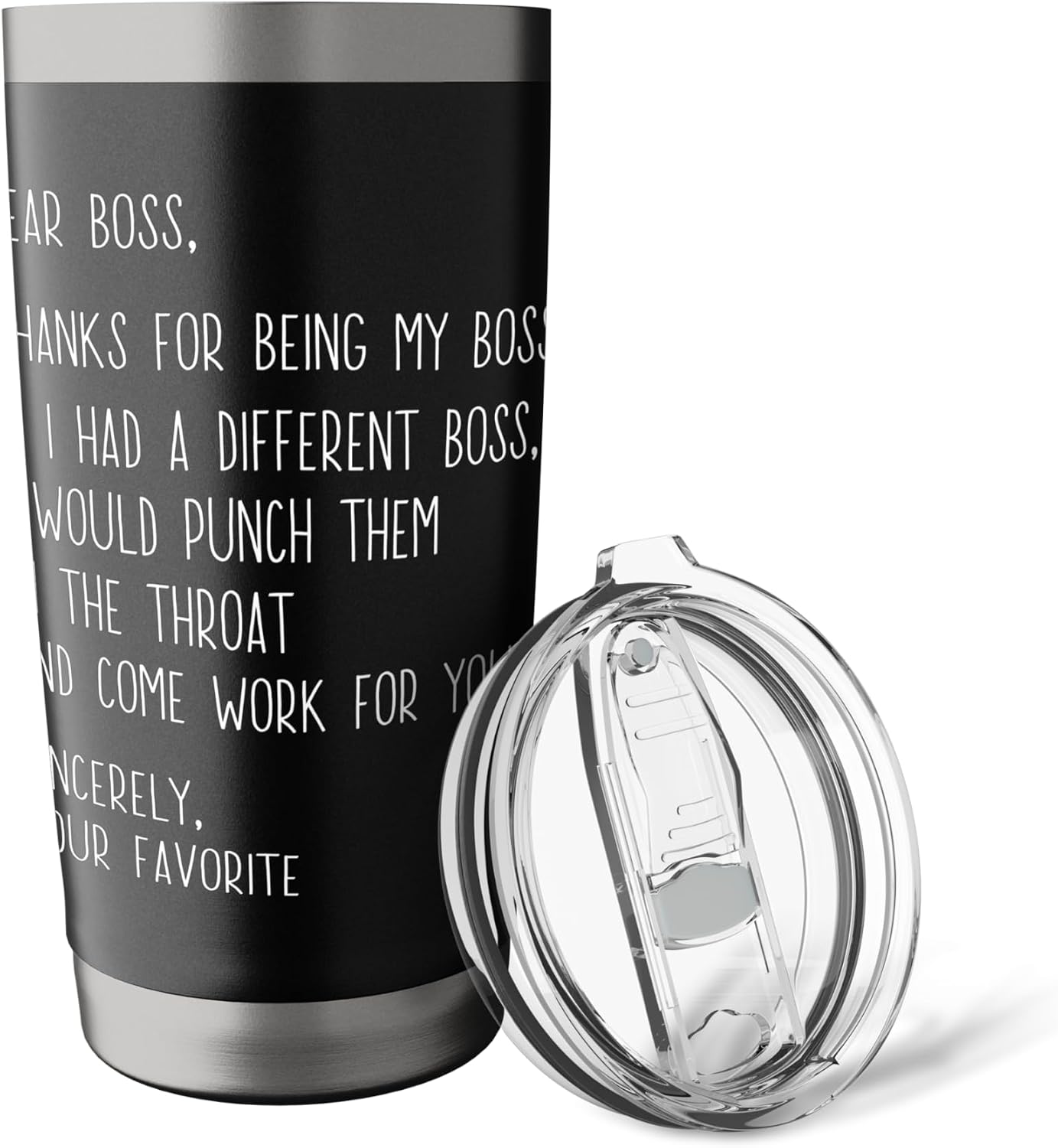 Funny Dear Boss Appreciation Day World Best Boss Ever Coffee Stainless Steel Insulated Tumbler image 5