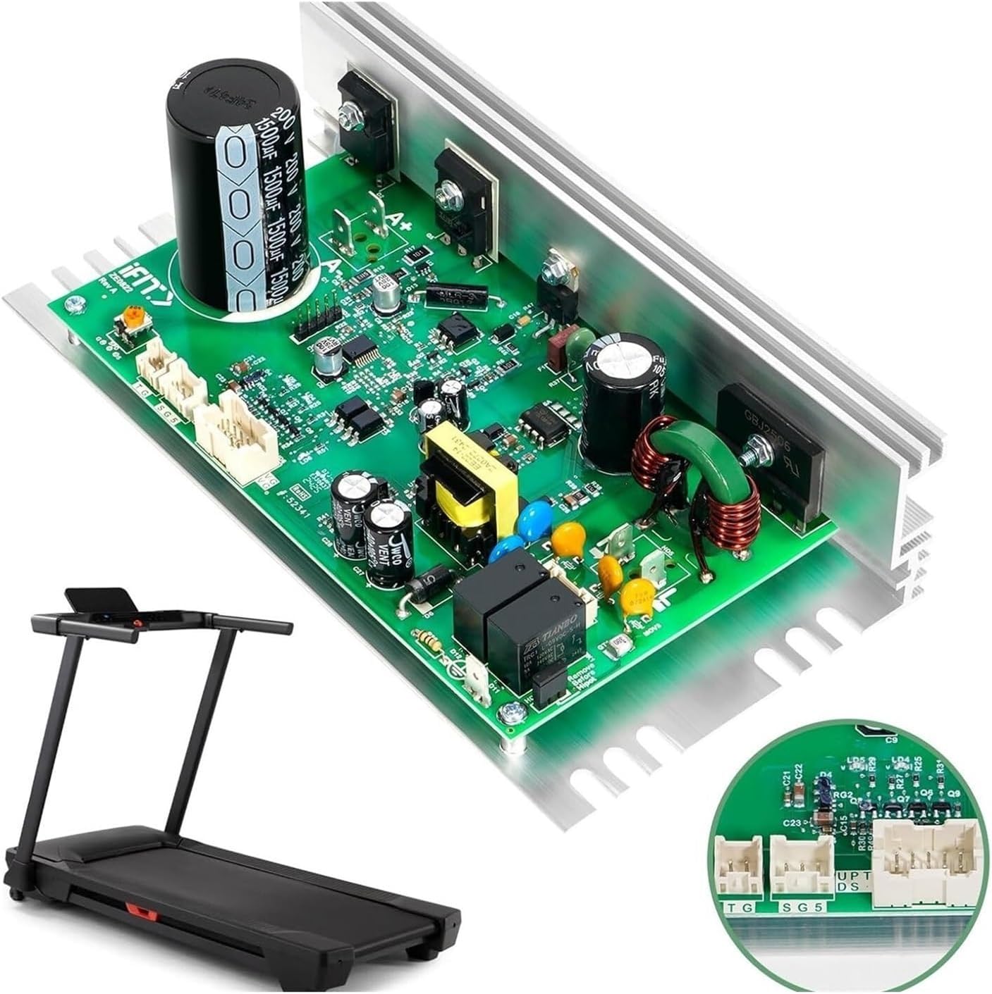 MC1618DLS 406075 Treadmill Motor Control Board Controller ZE0822 - Compatible with Proform Nordic Track,110V (White Connectors)