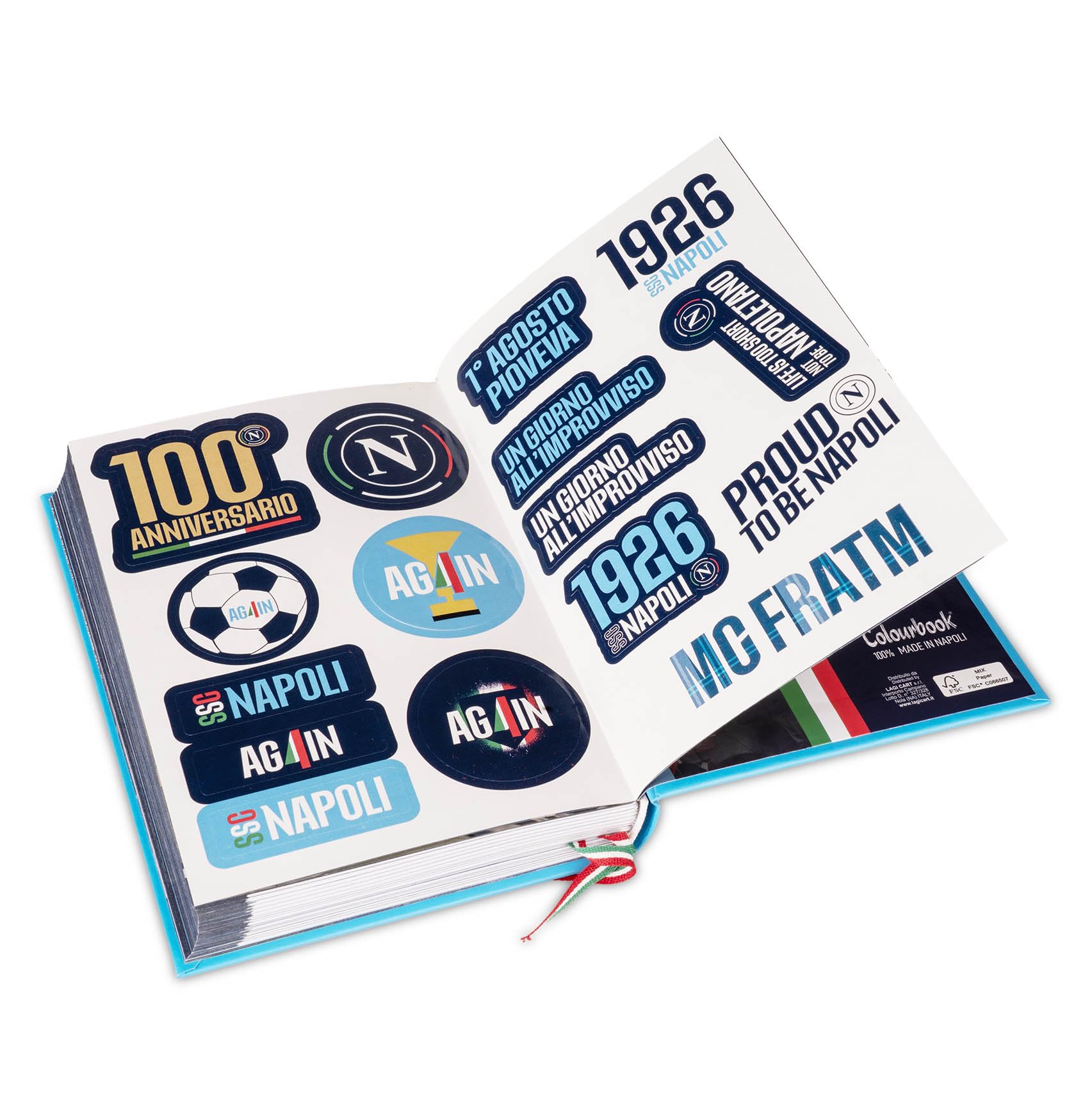 Colourbook - Diario Scuola Napoli, Diario 12 Mesi, Anno 2025 2026, Campioni D'Italia, Licenza Ufficiale (Again)