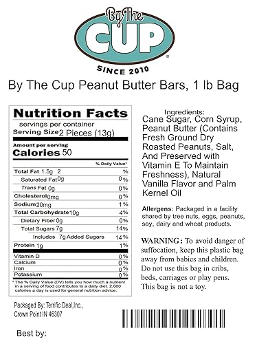 Miniatura 2 de By The Cup Barras de mantequilla de maní, bolsa de 1 lb