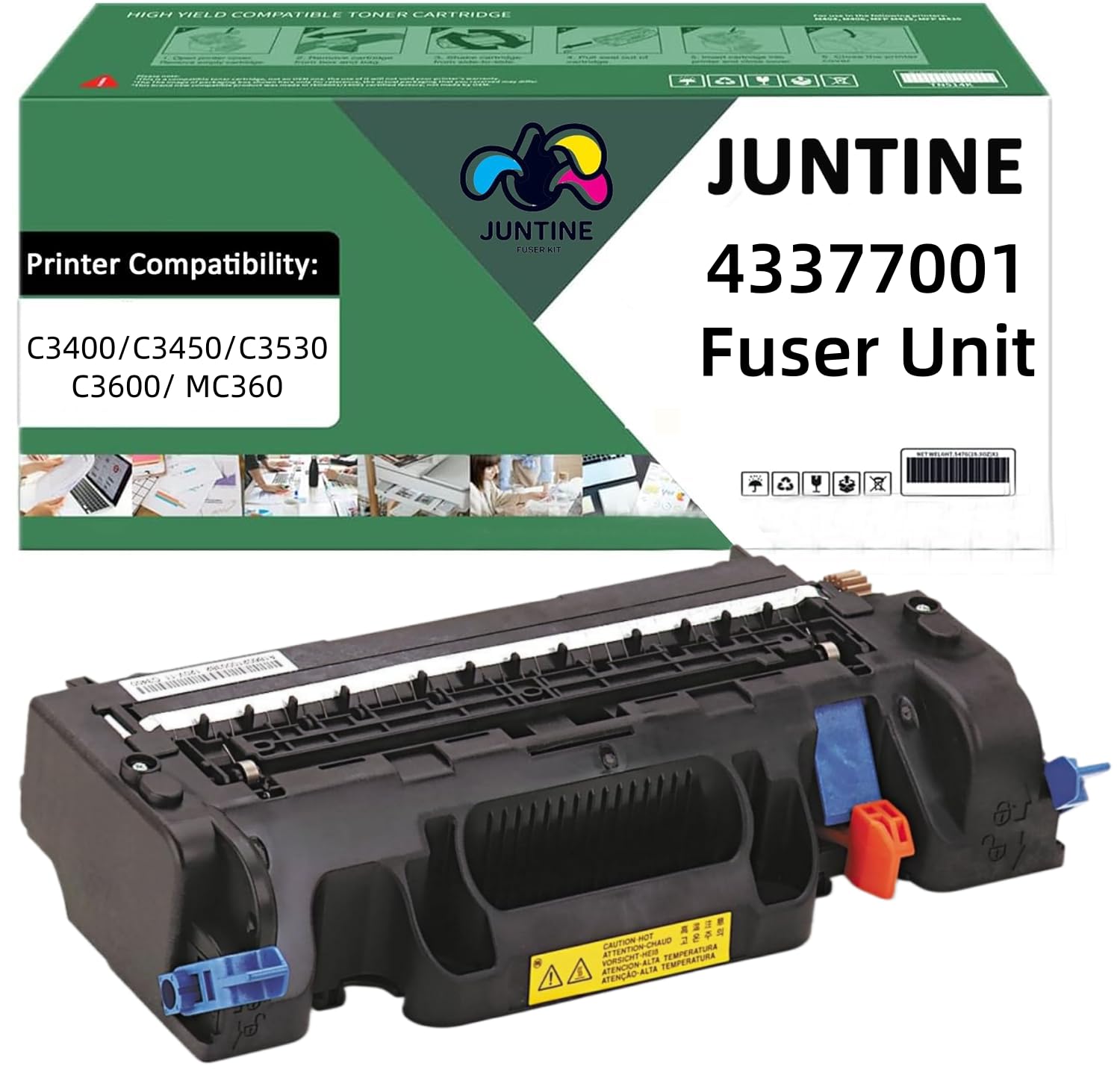 JUNTINE 43377001 Fuser Unit Replacement for Okidata 43377001 Fuser Unit Compatible with Okidata C3400 C3450 C3530 C3600 MC360 Printers(110V-60K)