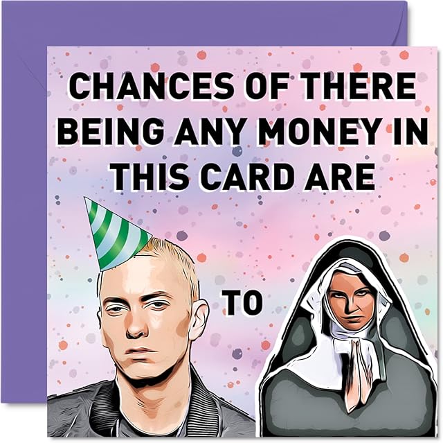 Funny Birthday Cards for Men & Women - Slim Chance - Happy Birthday Card for Work Colleague Friend Sister Brother Daughter Uncle Auntie Mum Dad, 145mm x 145mm Joke Humour Banter Bday Greeting Cards