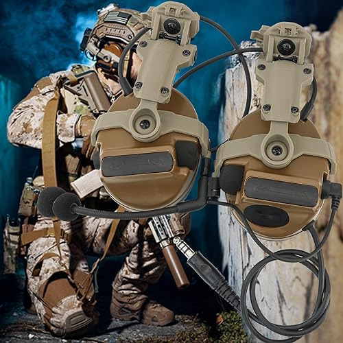 Miniatura 4 de HEARFALCOM Auriculares tácticos Comta III Casco táctico Adaptador de riel ARC Edición no militar Cancelación de ruido Pickup Auriculares de disparo