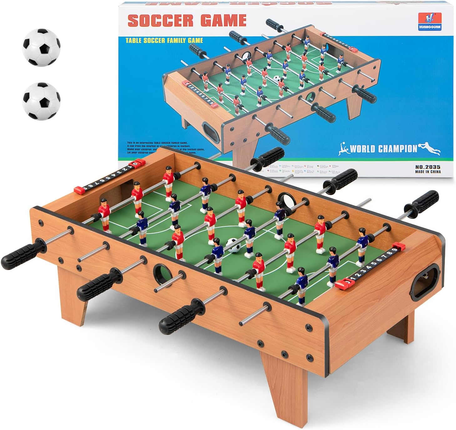 KOTEK 27" Foosball Table, Compact Soccer Table Game with 2 Footballs & Score Keepers, Tabletop Foosball for Kids, Adults, Game Room, Family Night, Arcades, Parties