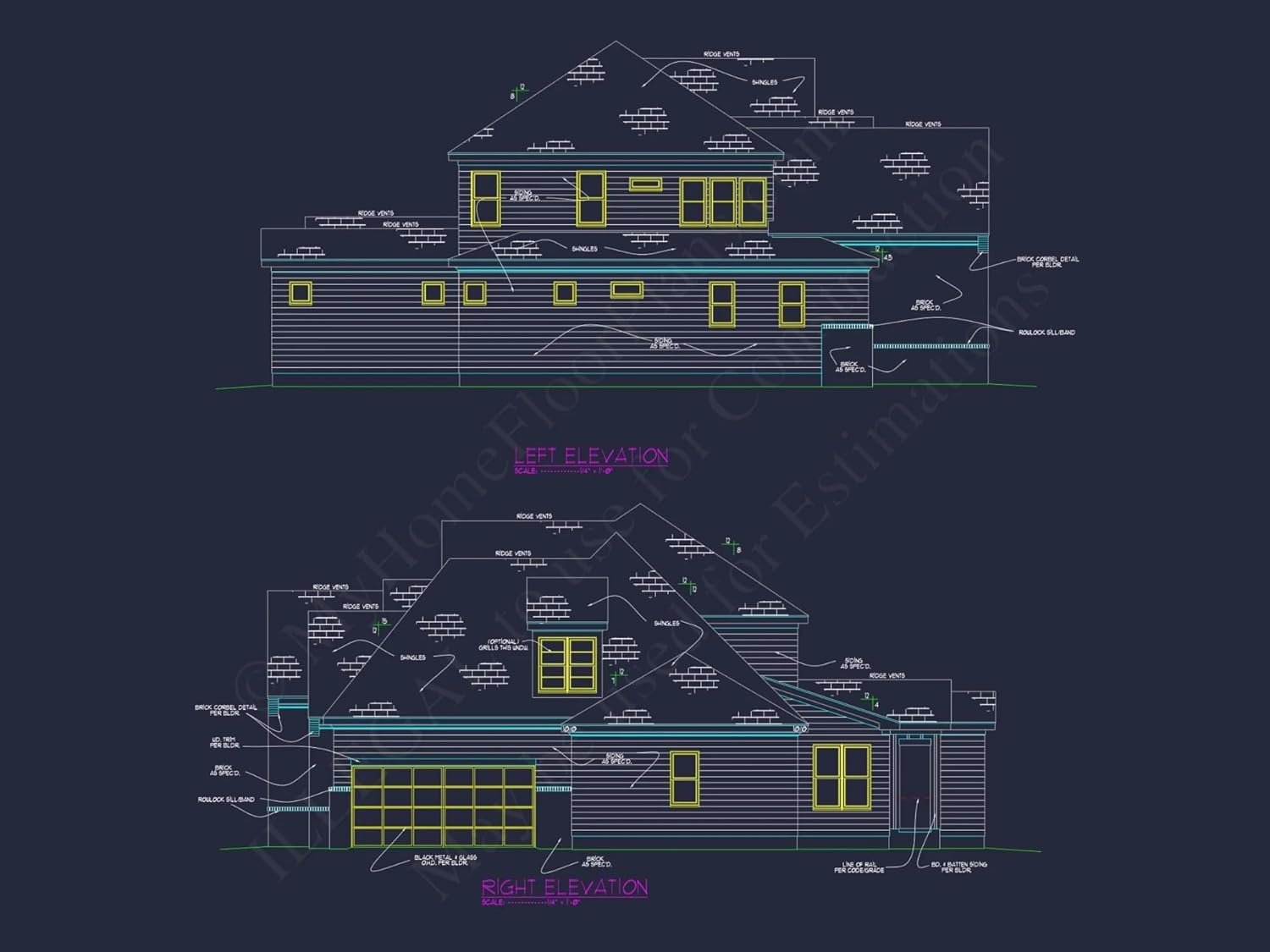 19-2464 HOUSE PLAN - Modern Tudor House Plan – 5-Bed, 5.5-Bath, 4,080 SF