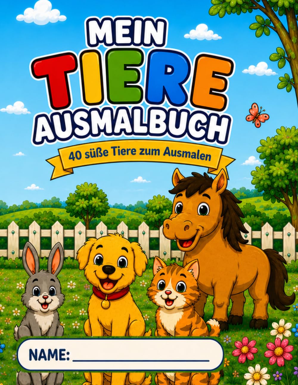 Mein Tiere Ausmalbuch: 40 süße Tiere zum Ausmalen