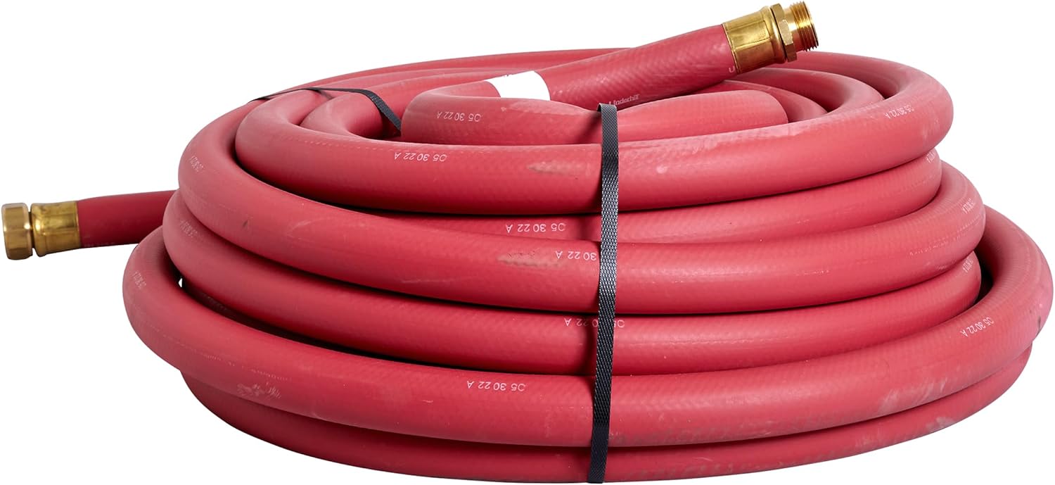 Underhill UltraMax Commercial Garden Water Hose 75 ft, Rubber, Flexible, Anti-Kink, 200 psi WP, 800 psi BP, H10-075R, 1 Inch x 75 ft NPSH, Red