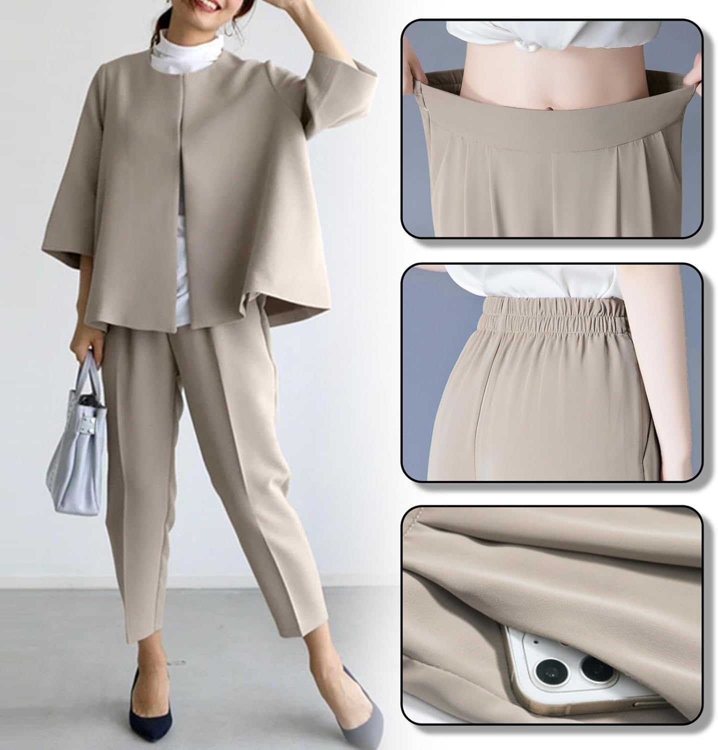 [Formemory] 卒業式 スーツ レディース 洋服 ジャケット レディース スーツ スーツ レディース 2点セット パンツスーツ ママ ママスーツ 人気 ジャケット 体型カバー 母 入学式 入園式 卒園式 入学式 卒業式 母 通勤 無地 春 夏 秋 ３色