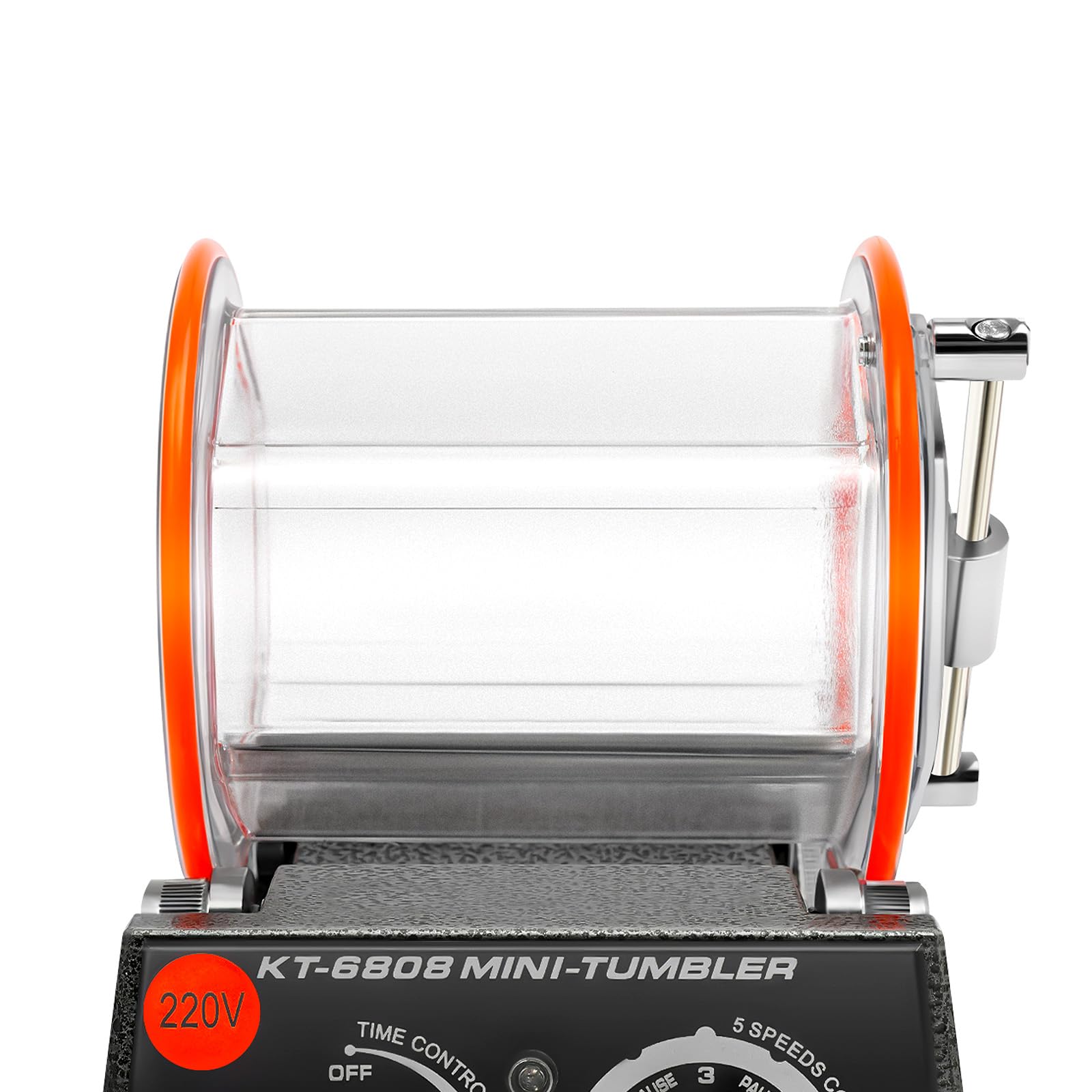 Máquina pulidora de joyas, pulidora de mesa de 60 W con 5 velocidades y temporizador, motor CC de hasta 3000 rpm, tambor visible, ideal para desbarbado, pulido de oro/plata/monedas