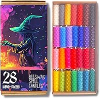 Vista 1 de Juego de mini velas de cera de abeja - 28 unidades - Enrolladas a mano - Varios