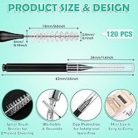 Vista 2 de Juego de cepillos interdentales de 320 piezas, púas de hilo dental suaves y flexibles para aparatos ortopédicos, cuidado de ortodoncia, limpieza