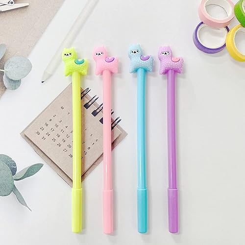 Miniatura 4 de Animal Llama Oveja Alpaca Bolígrafos de Gel Set Moda Lindo Colorido Kawaii Encantador Gel Bolígrafo Oficina Escuela Papelería Bolígrafo (6 unidades)