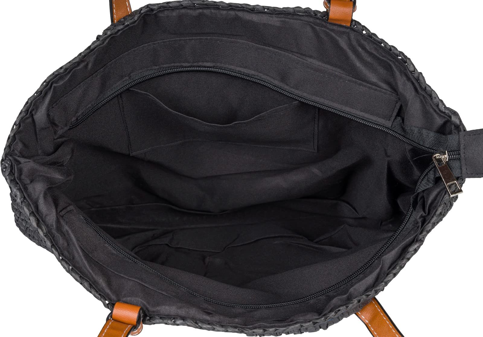 styleBREAKER Damen Schultertasche Bast Geflochten