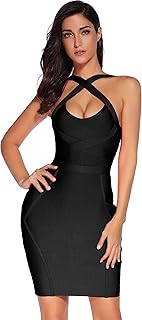 Women's Celebrity Bandage Bodycon Dress Strap Party Pencil Dress