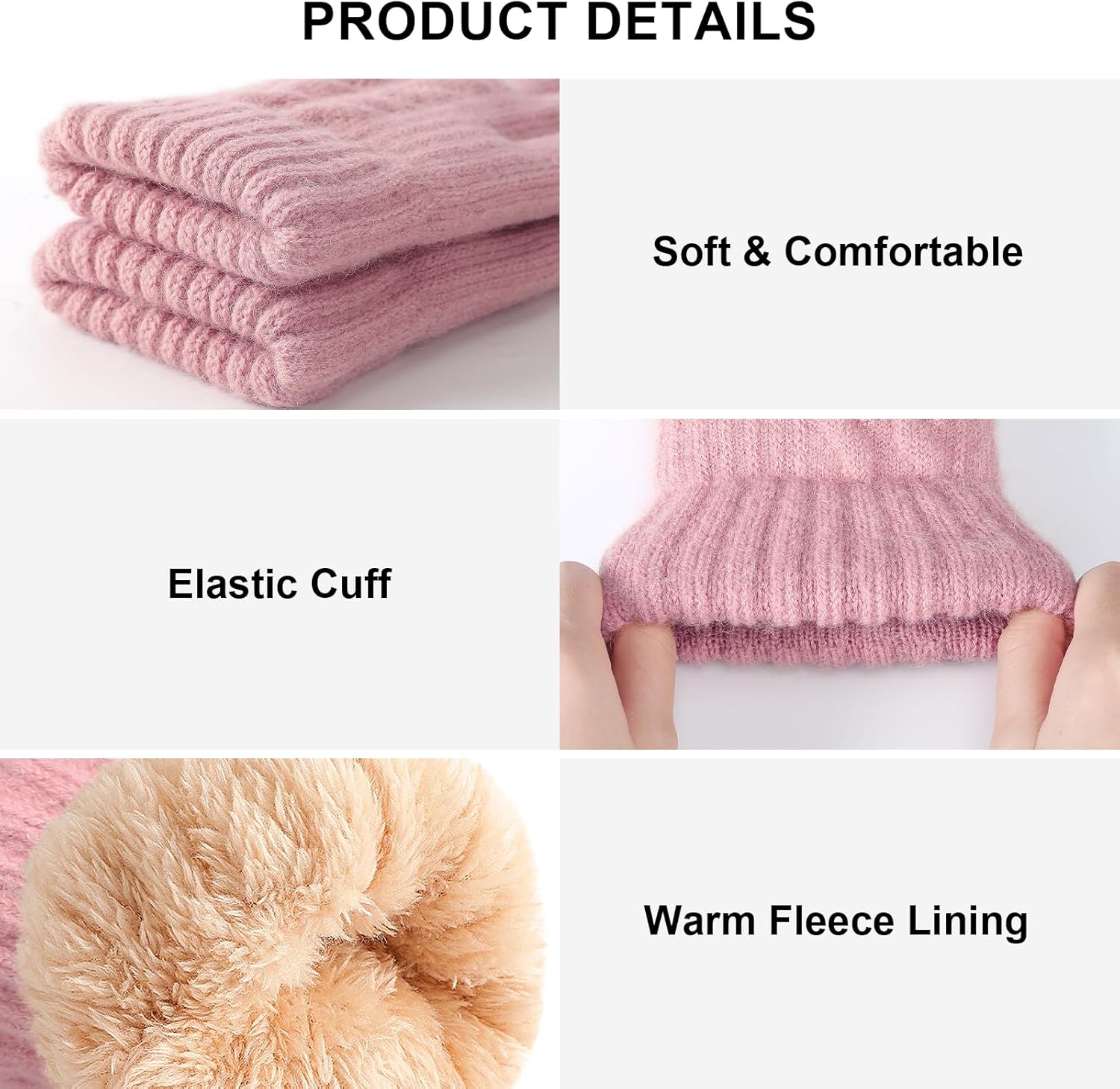 Clothirily Winter Gloves for Women, Touch Screen Gloves with Thermal Soft Lining, Elastic Cuff Winter Gloves for Cold Weather - Image 4