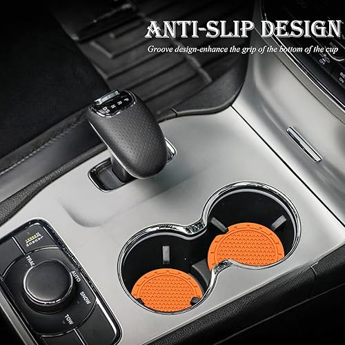 Miniatura 7 de 2 posavasos para automóvil, portavasos antideslizantes incrustados en adornos, accesorios universales empotrados para el interior del automóvil de