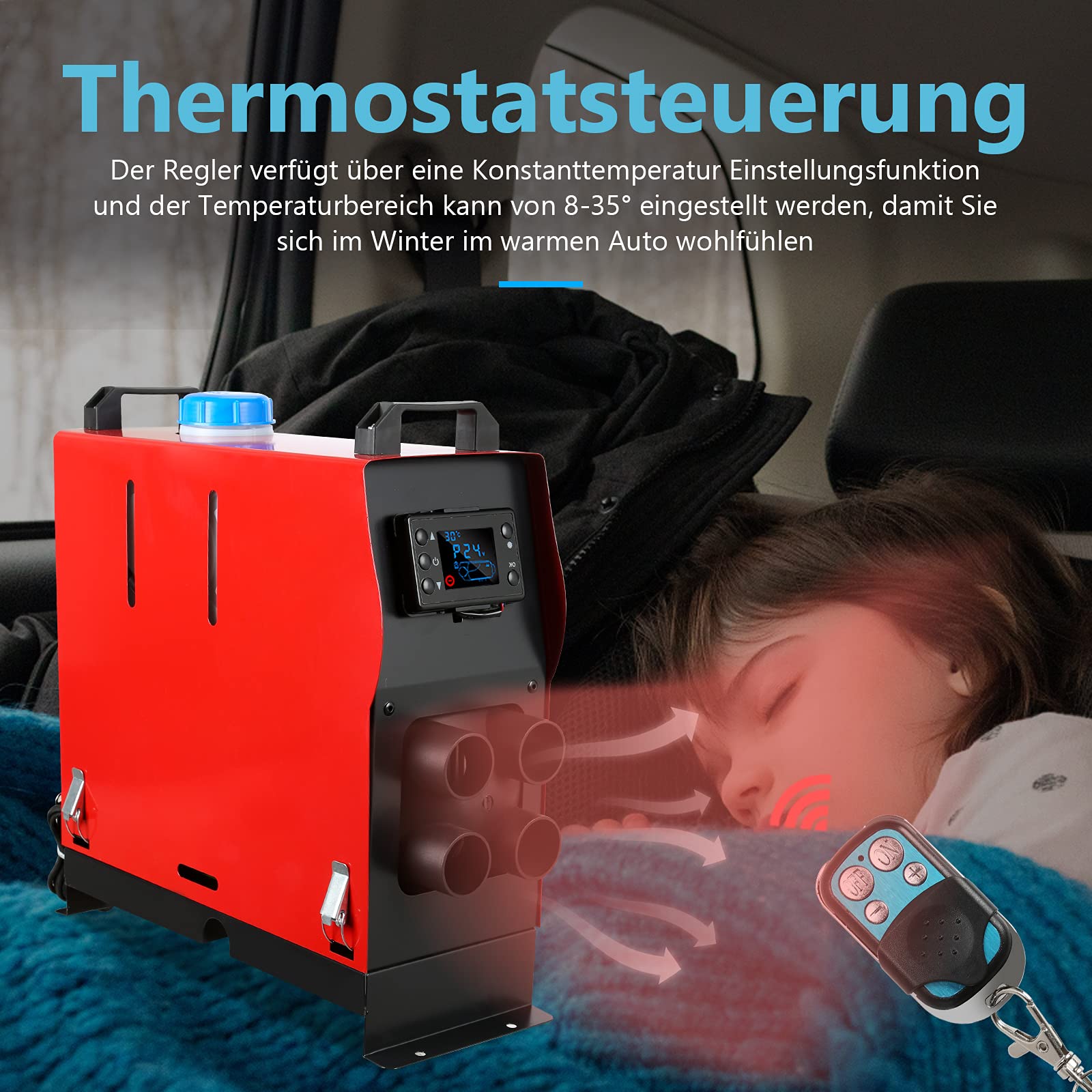 5kW 12V Ogrzewanie postojowe na olej napędowy, na olej napędowy, Ogrzewanie postojowe na paliwo, z pilotem i przełącznikiem LCD, do łodzi, ciężarówek, przyczep kempingowych itp.