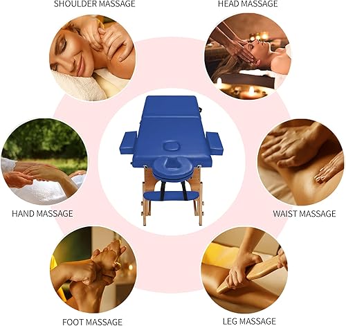 Miniatura 4 de ZEENA Mesa de masaje portátil – Cama de salón de terapia ligera para masajes, fisioterapia, tratamientos faciales y reiki en el spa o en casa