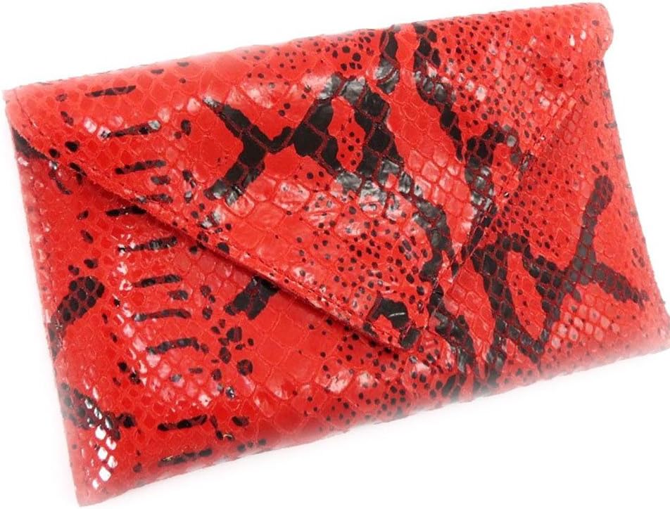 Leather car holder leather 'Frandi'red (python pattern)(ultra flat).