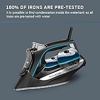 Vista 4 de Rowenta, Plancha de vapor de acero inoxidable Smart Temp para ropa, 380 agujeros de microvapor, planchado de 1725 vatios, apagado automático