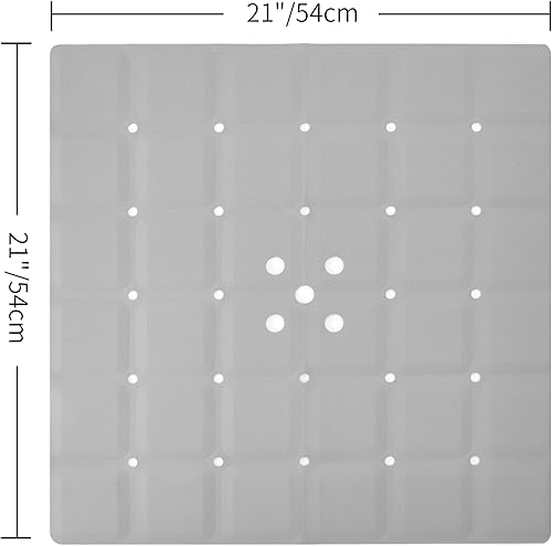 Miniatura 8 de Tapete de ducha para superficie texturizada tapete de ducha antideslizante de silicona sin ventosas plegable, tapete de baño cuadrado para bañera