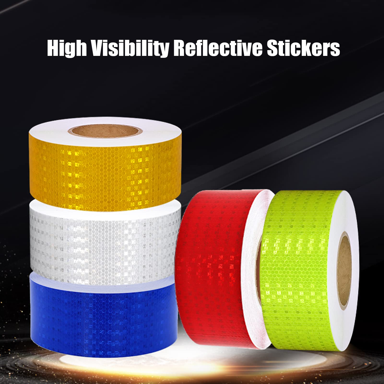 YIDAX Cinta Reflectante, Cinta De Advertencia De Peligro, 50M x 7cm Cinta De Seguridad Impermeable para Remolques, Camiones, Automóviles, Cinta De Marcado