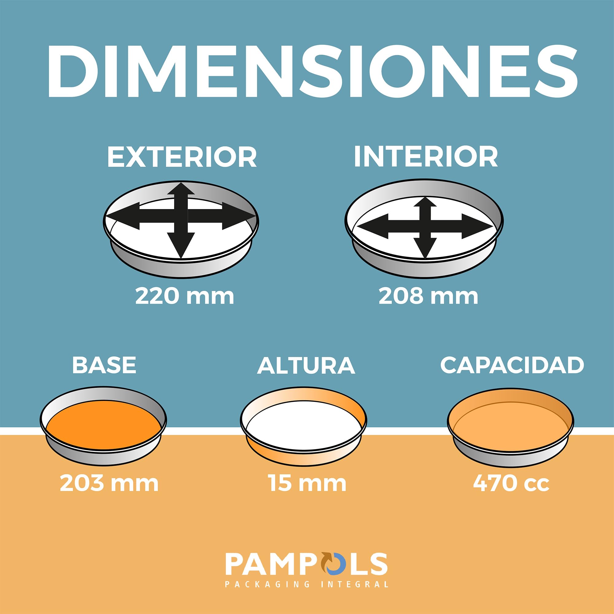 Pack de 267 bandejas de Horno para Pizza | Envase de Aluminio Redondo | Ideal para Hornear y para repostería