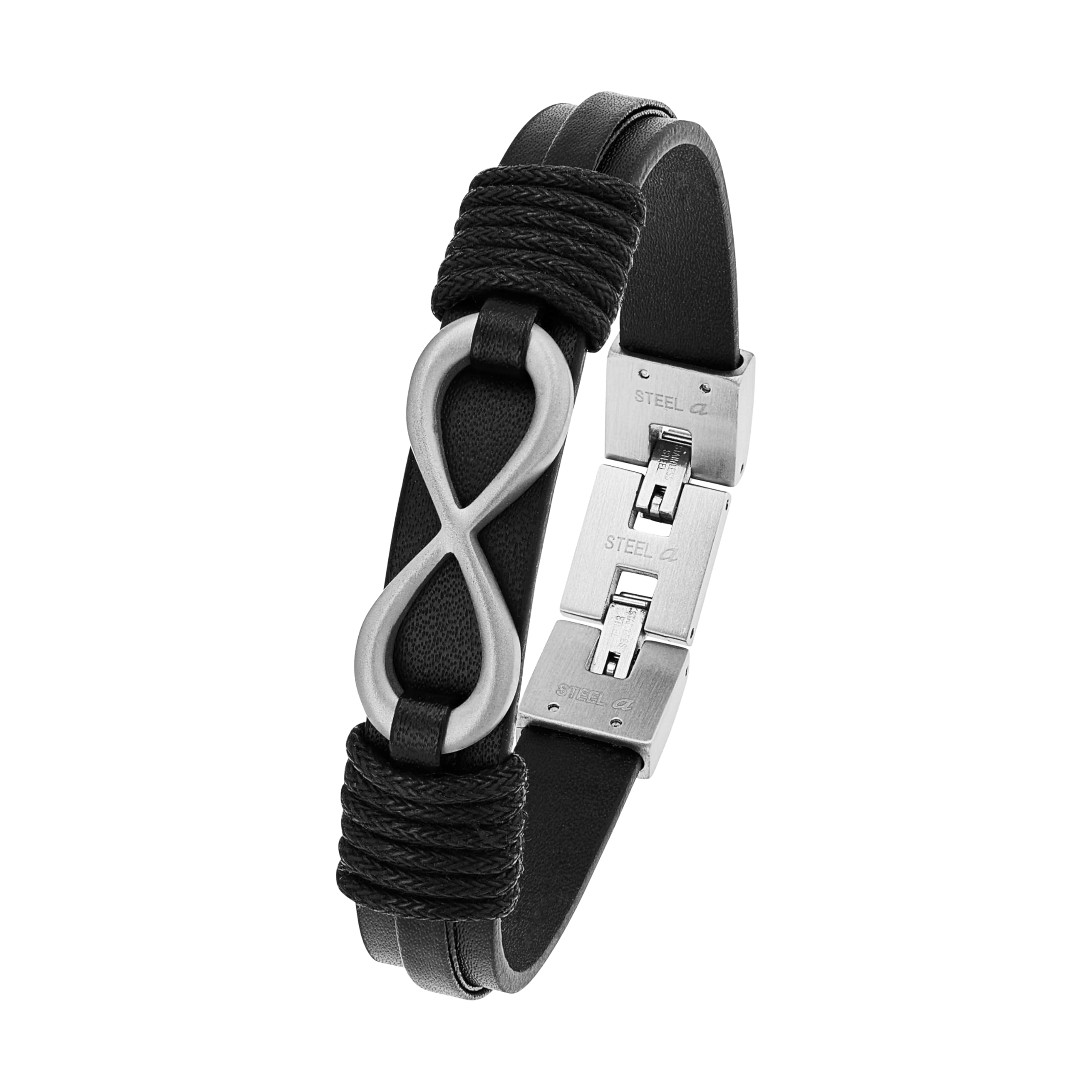 TOM TAILOR - Bracciale da Uomo in Acciaio inox - Argentato - Ciondolo ad Infinito - TT-B0004