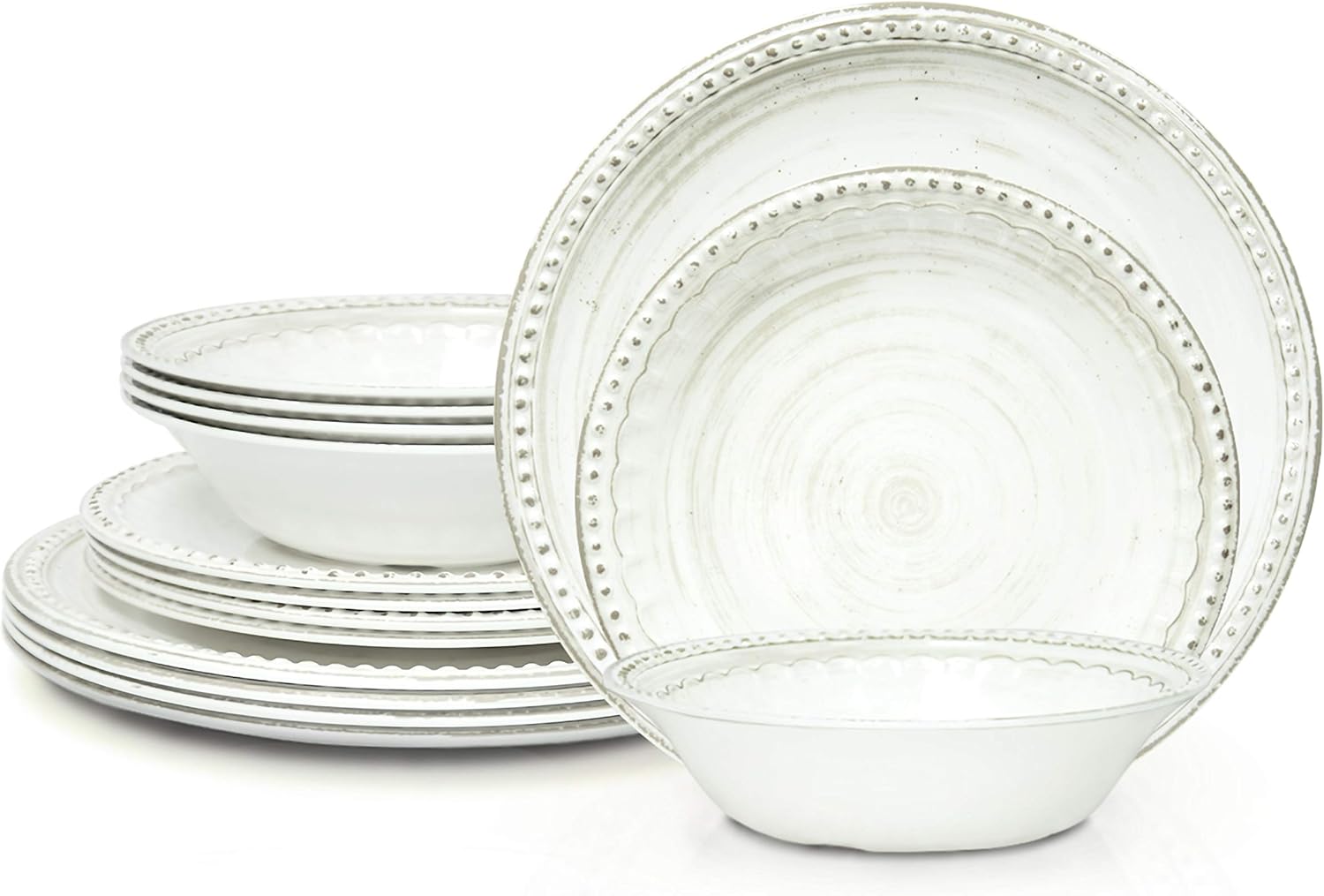 Zak Designs Dinnerware Set for Mealtime at Home, 12 Pieces