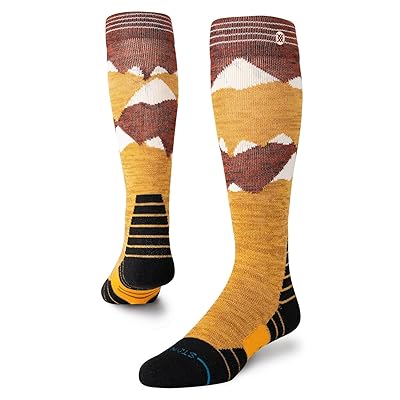 Stance Windy Peaks Mid Wool Snow Crew Cut Socks Shoes Gold