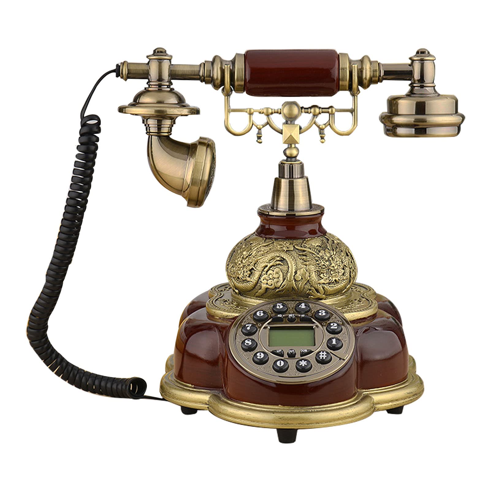 Telefono Fisso Vintage con suoneria Meccanica e Funzione Altoparlante Telefono con quadrante retrò per casa, Ufficio, Hotel