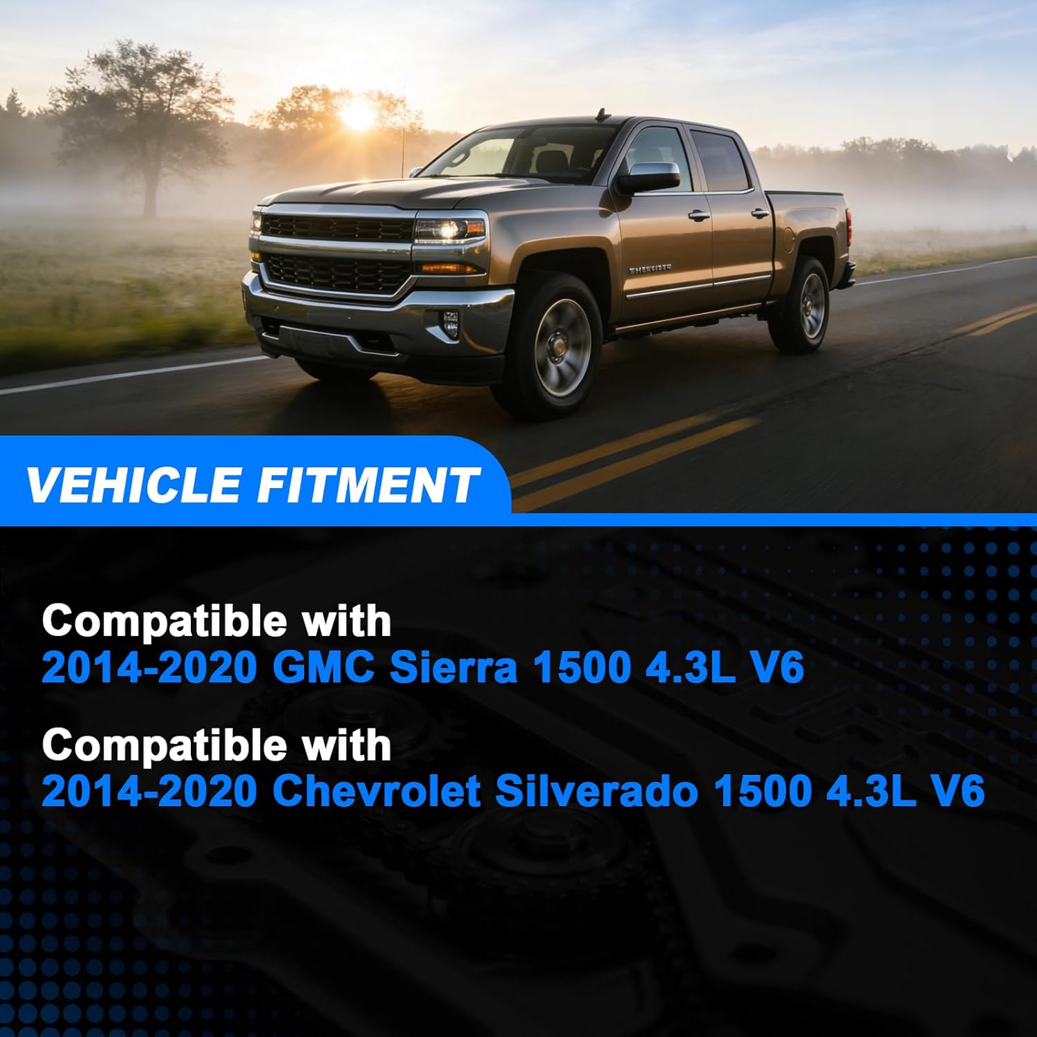 4.3 NON AFM DOD Disable Kit w/Camshaft, Lifters, Head Gasket & Bolt, Compatible with 2014-2020 Chevy Silverado 1500, GMC Sierra 1500 4.3L V6 HGS4243
