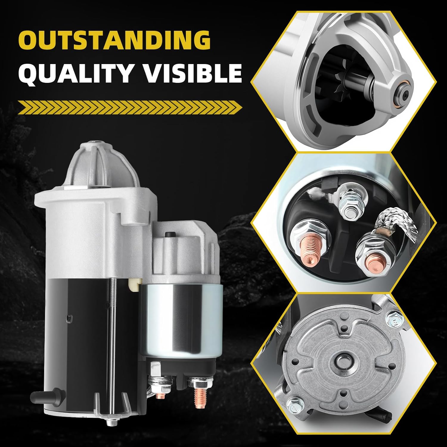 Starter Motor 21163-0751 Compatible with Kawasaki KAF820 Mule Pro-FX 2016-2019 Pro-FXT 2015-2020 Pro-FXR 2020 Replacement 211630751 435-517 1400-0144