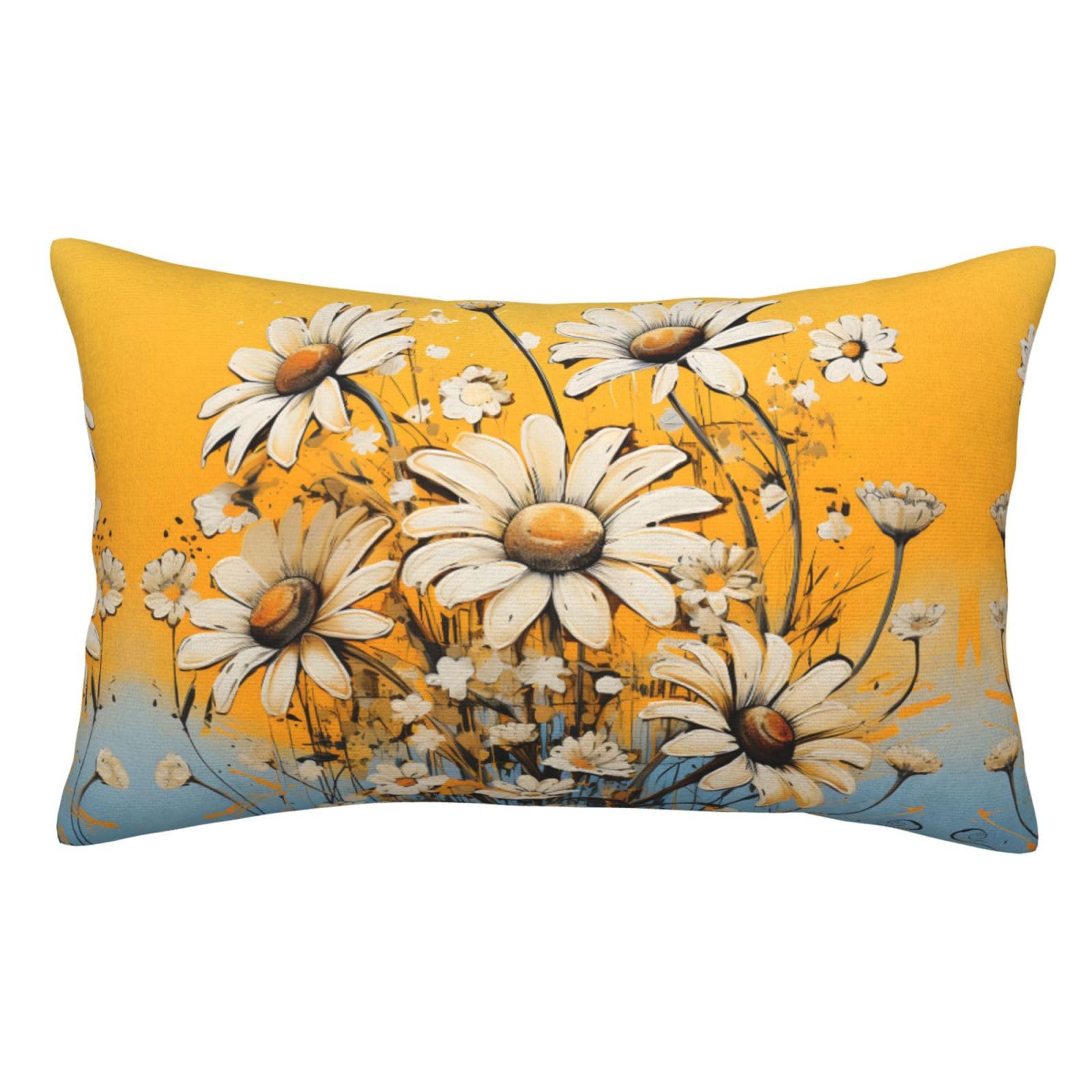 Fundas de cojín 40x60 con flores artísticas lavables para proteger almohadas de manchas