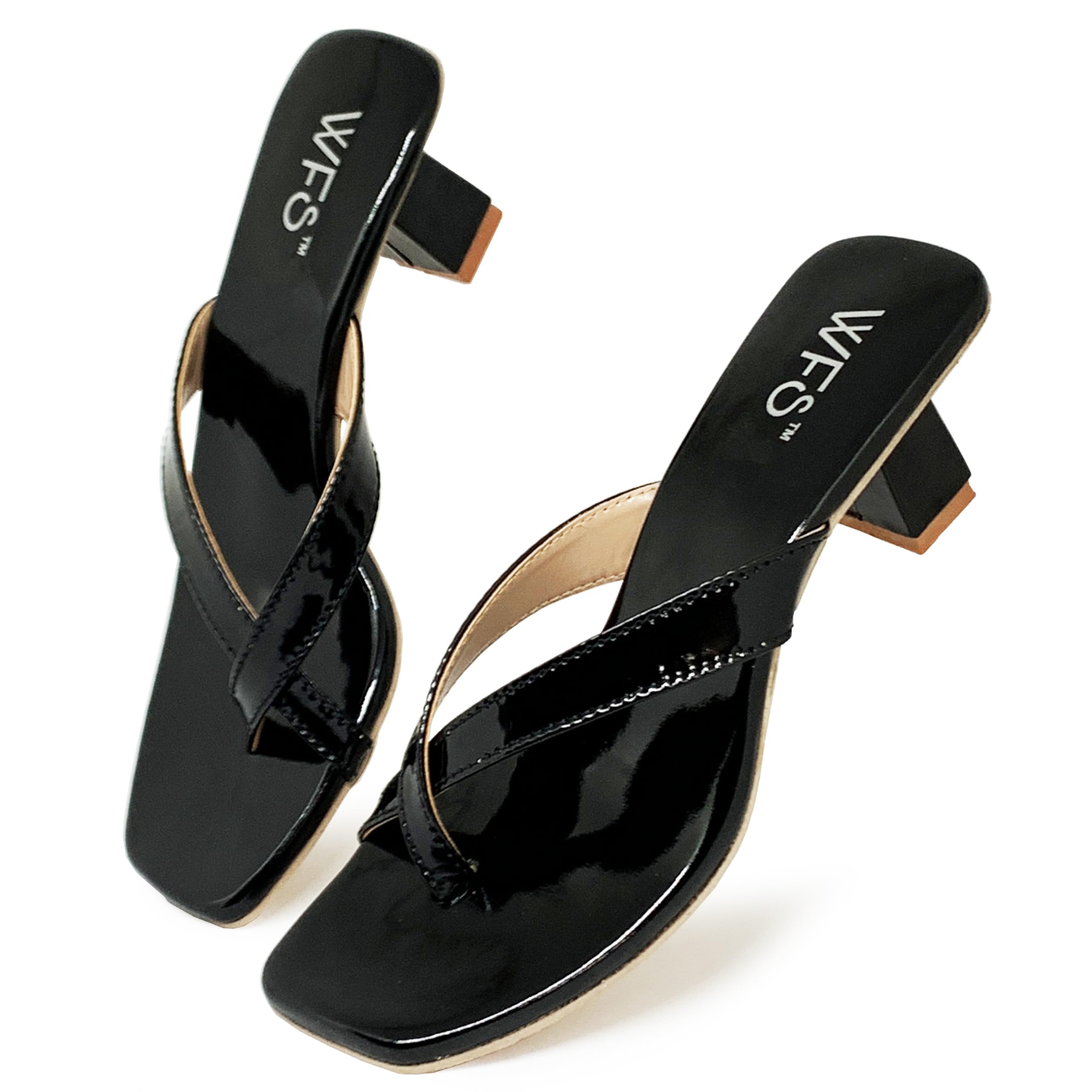 WFS Women V Shape 2 Inch Block Heel Sandal,Black,38 (B0CHWHN4K1) Amazon Price History, Amazon Price Tracker