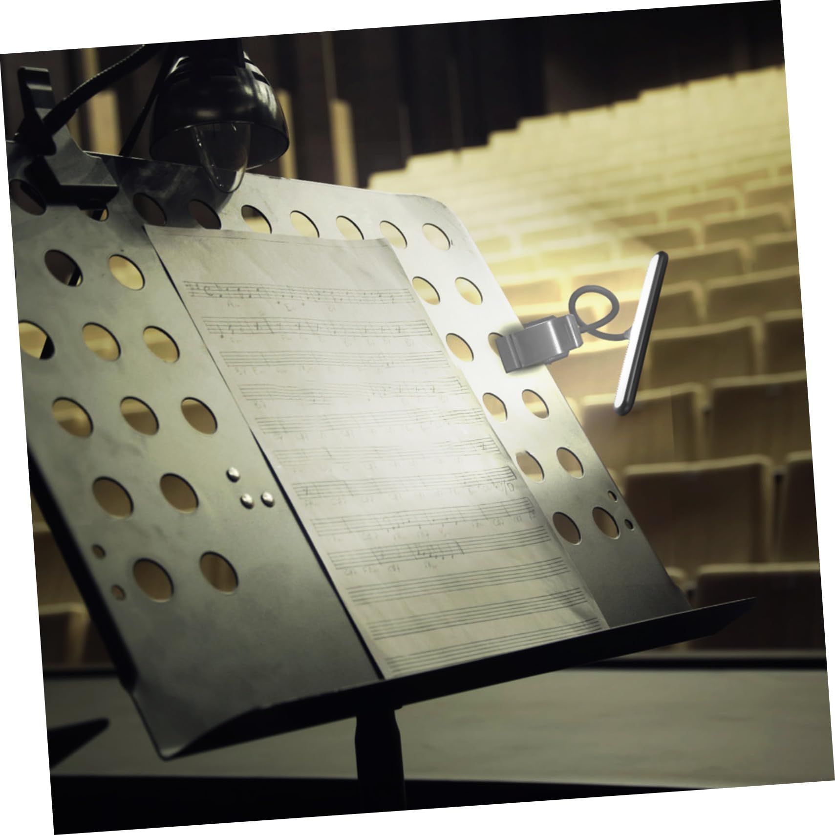 Lámpara de Lectura LED Recargable Clip Fuerte, Luz para Piano Vertical 6 Niveles de Brillo Ajustable, Batería Integrada, Cuello Flexible para Uso en Atril y Partituras Musicales