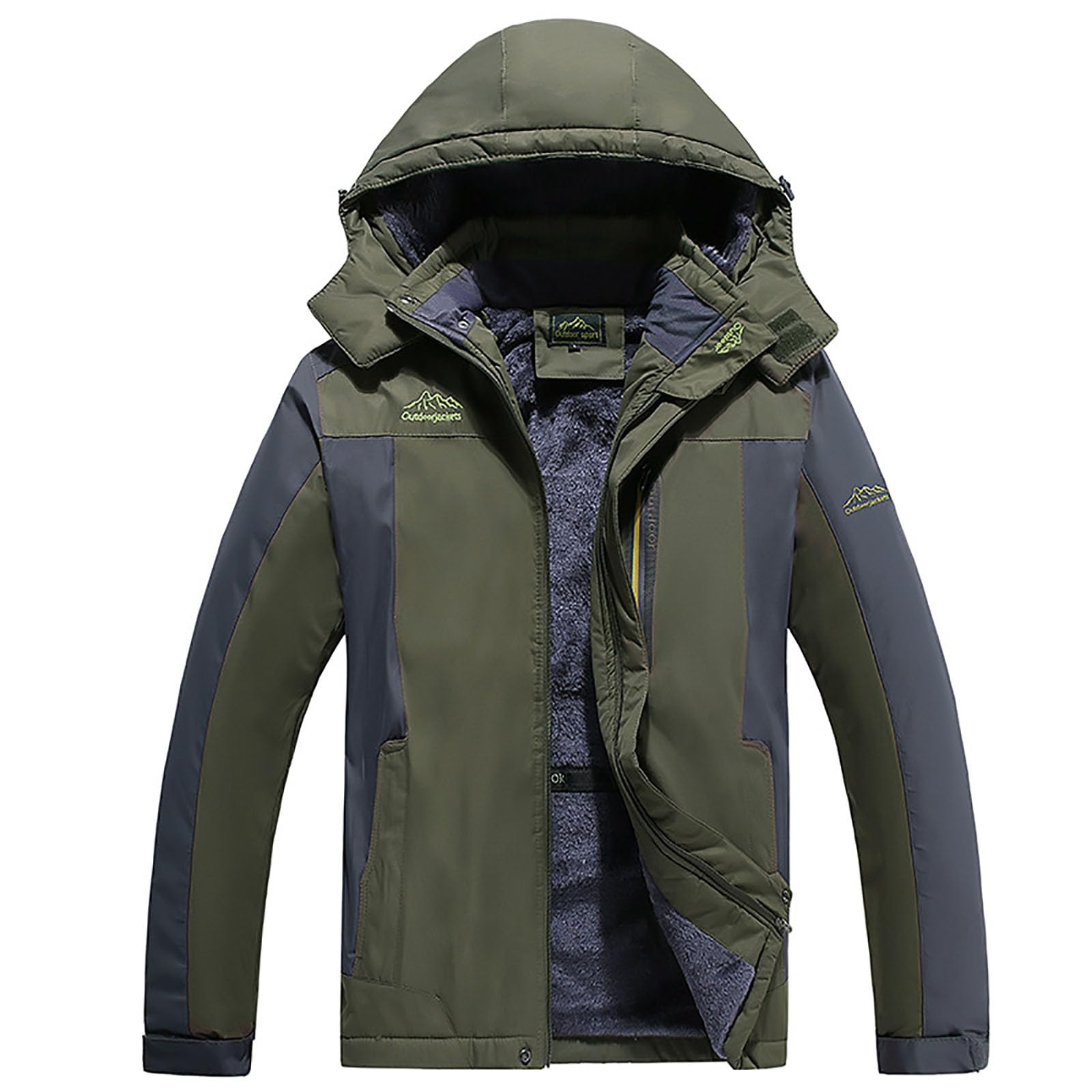 Generisch Strickjacke Kurz Herren Wintermäntel, wasserdichte Ski-, warme Fleecejacke, Regenmäntel mit Taschen
