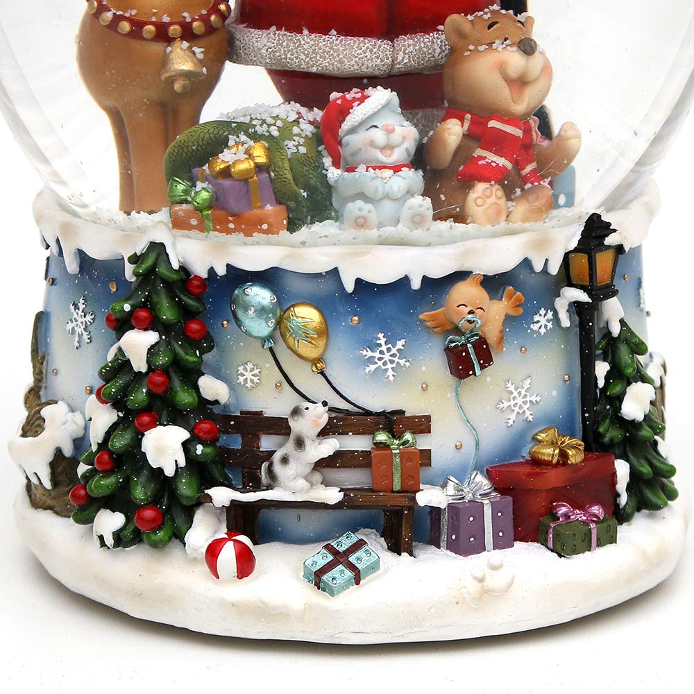 Palla Di Neve Con Alce E Base Rossa - Decorazione Natalizia 7x7x8.5cm - Foto 9