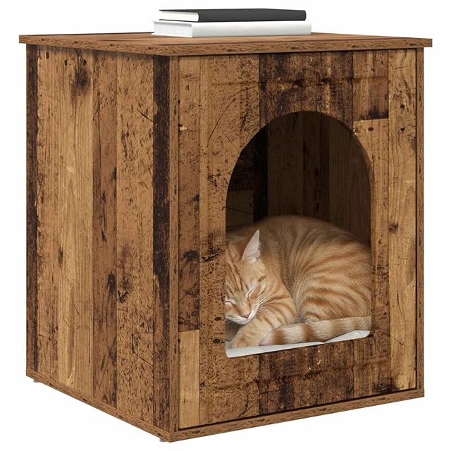 vidaXL Casa para Gatos Madera Vieja 53 x 52 x 62 cm