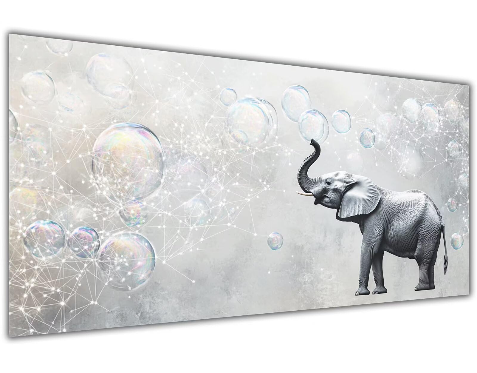 Peinture Numero Enfant Rêve Peinture par Numero Adulte Éléphant Paint by Numbers Kits Facile Toile Huile Painting à la Main avec Pinceaux Artisanat pour la Maison Décoration 70x140cm Sans Cadre-KL953
