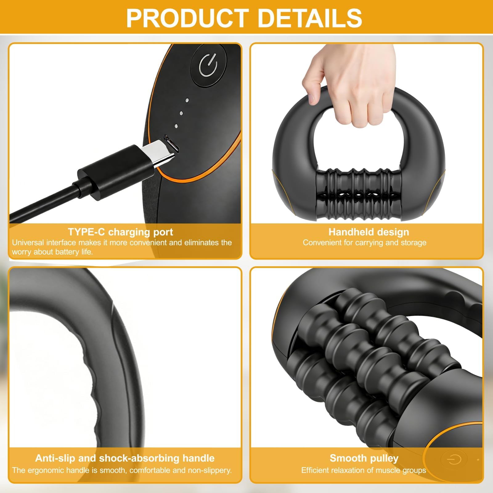 Marvixor Sculpt Roller, Electric Handheld Rolling Massager with 3-Speed Rolling, Smart 6 Rod Bionic Electric Massage Roller for Arms, Legs, Back, Shoulders, Body