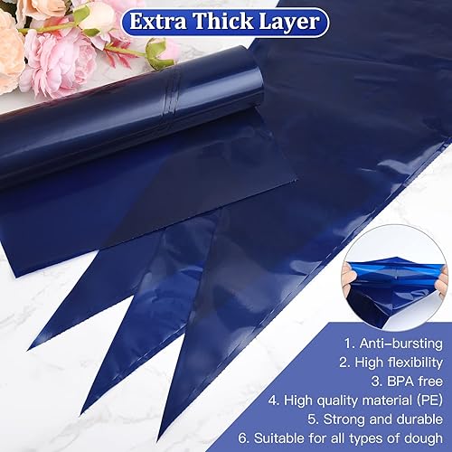 Miniatura 4 de ELECLAND 50 bolsas de pastelería desechables extra grandes gruesas de 21 pulgadas, bolsas de pastelería para glaseado, para galletas, cupcakes,