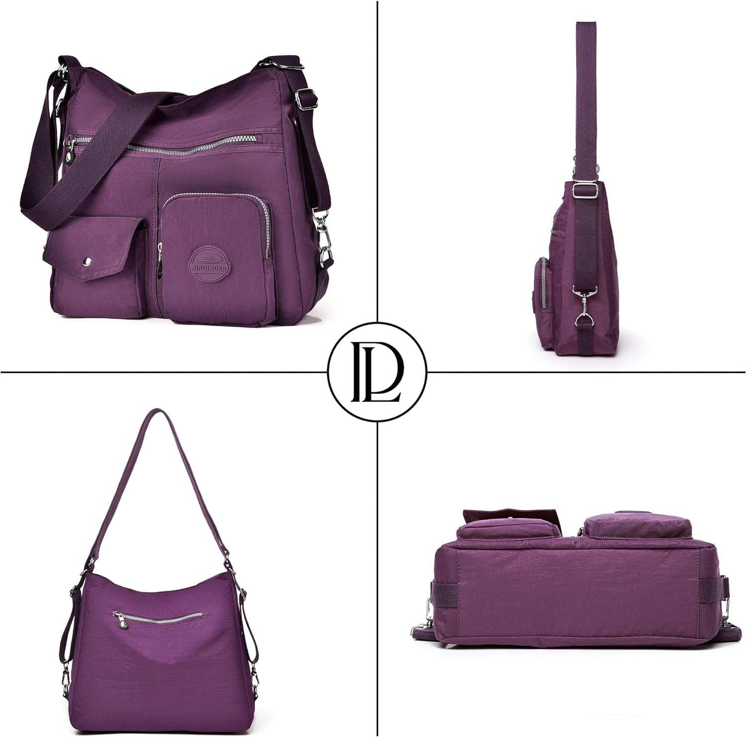 Multipurpose Hobo Purse for Women with Antitheft RFID, Waterproof Nylon Crossbody Bag Shoulder Handbag, Convertible Backpack