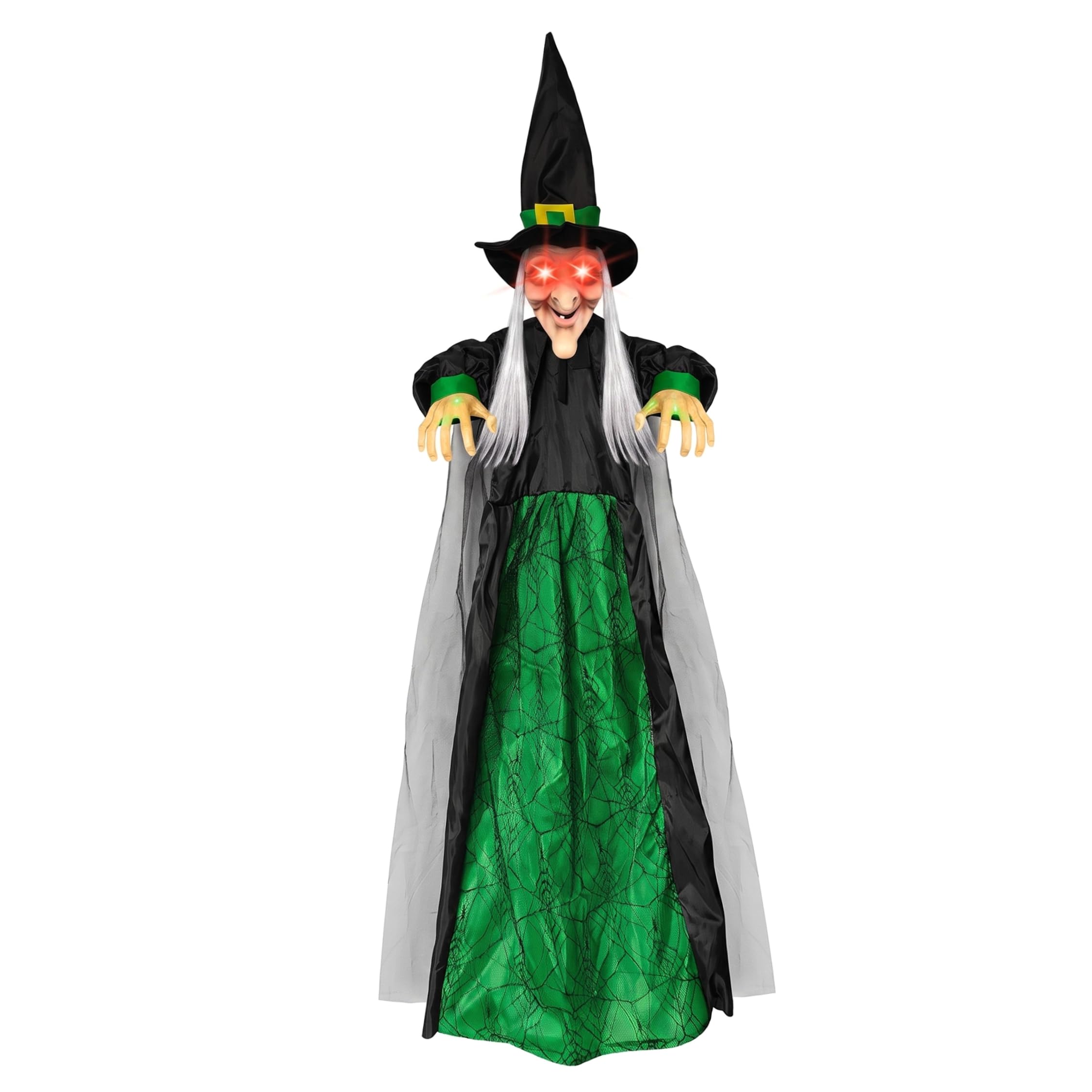 Decorazioni di Halloween attivate dal Movimento, Animatronics di Strega per Halloween, Giallo